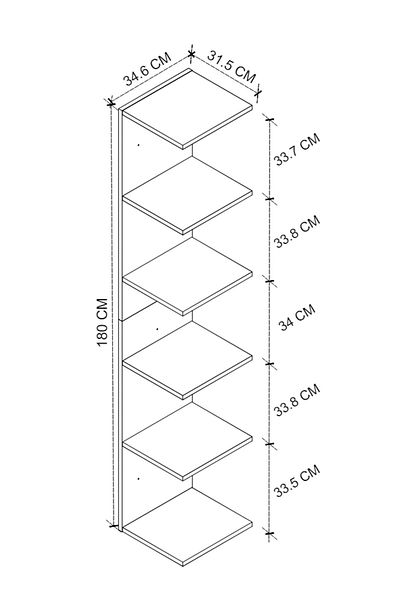 Bofigo Wall Mounted Bookcase Wall Shelf White