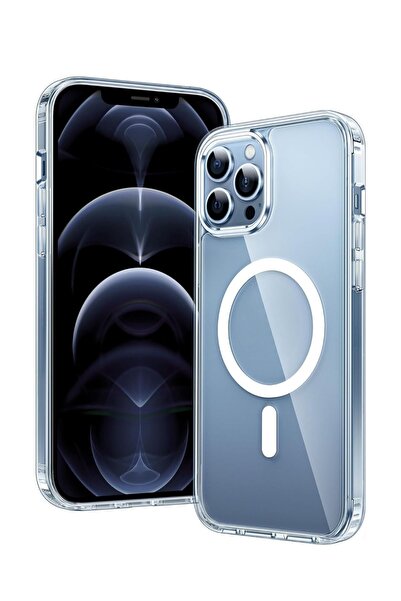 PSGT Apple ( Iphone 13 Pro ) Kılıf Magsafe Wireless Şarj Destekli Şeffaf Kapa...