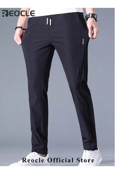 REOCLE Men's Hiking Pants Elastic Quick Dry Running Pants Elastic Waist Lightweight Outdoor Sweatpants