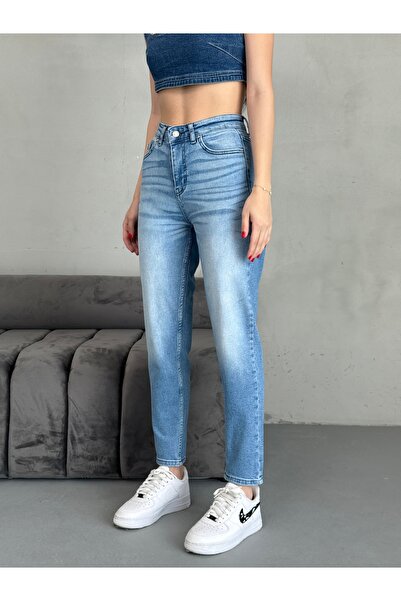 alanora Γυναικείο Ελαστικό/Lycra Ψηλόμεσο Mom Jean