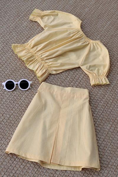 Parla Kids Girl's Alina Madonna Gold Skirt Blouse Set