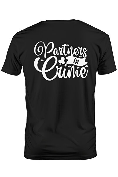 StoryGift Romania Tricou Barbati Cu Inimioare Si Textul "partners In Crime" -...