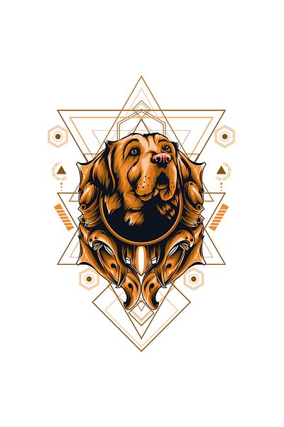 StoryGift Romania Sticker Adeziv 90CM Cu Caine, Abstract, Geometric, Portret, cu Margini Albe, PVC Vinyl 90 cm