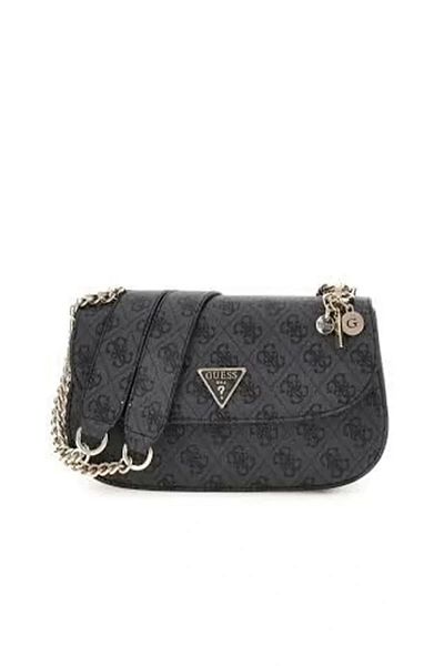 Guess Eco Erıca Cnvrtble X Women's Anthracite Shoulder Bag Hwesg951021-Clo