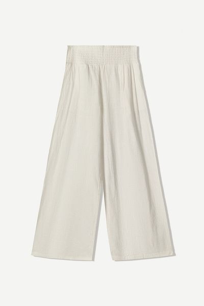 Bershka Wide-leg Rustic Trousers With Darts