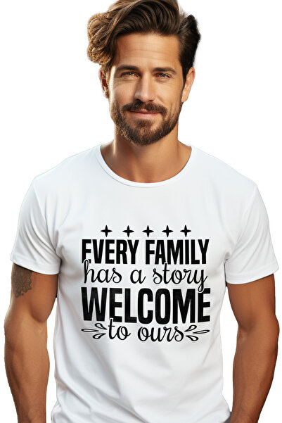 StoryGift Romania Tricou Barbati Cu Stelute Si Textul "every Family Has A Sto...