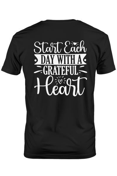 StoryGift Romania Tricou Barbati Cu Inimioare Si Textul "incepe Fiecare Zi Cu...
