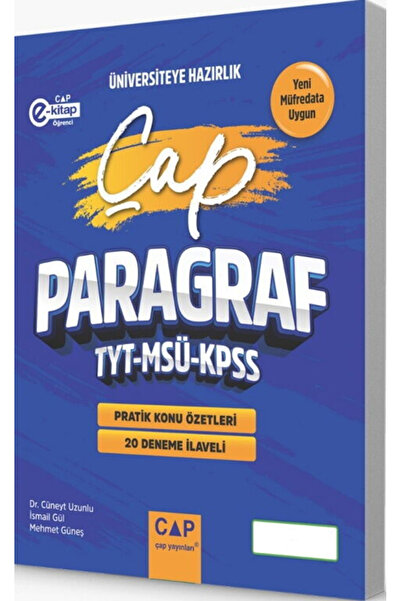 Çap Yayınları Tyt Msü Kpss Paragraf Üniversiteye Hazırlık 20 Deneme Ilaveli