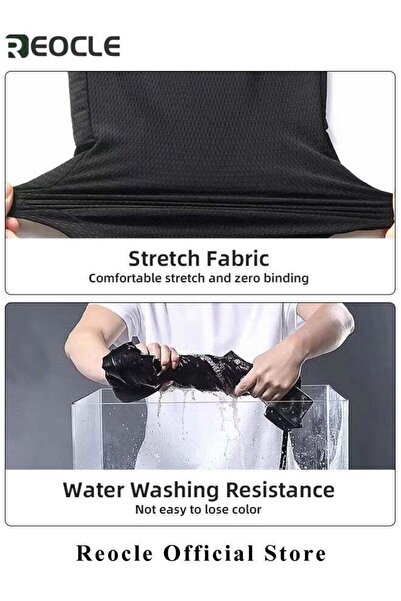 REOCLE Men's Sweatpants Ice Silk Dress Pants Lightweight Breathable Fitness Running Stretch Pants