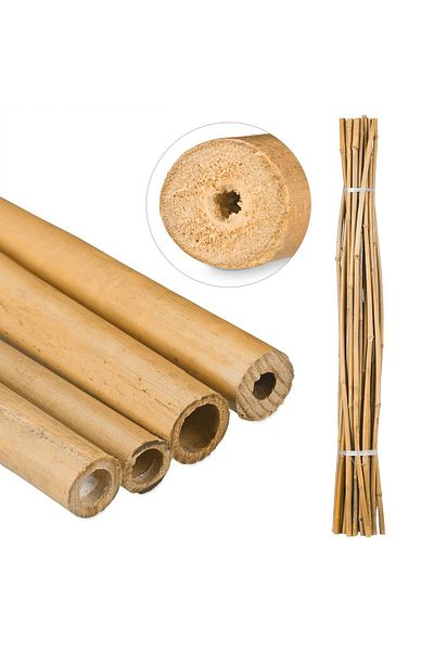 Relaxdays Set of 25 multifunctional bamboo sticks, 150cm, Relaxdays