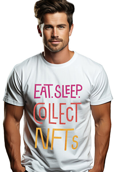StoryGift Romania Tricou Barbati Cu Mesaj In Engleza Eat Sleep Collect Nfts, ...