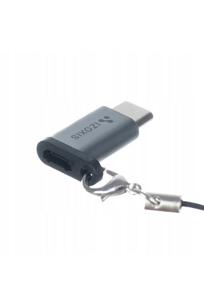 zola Adapter, USB Type-C to USB micro B 2.0, with hooks, 2.5x0.5x1.5 cm