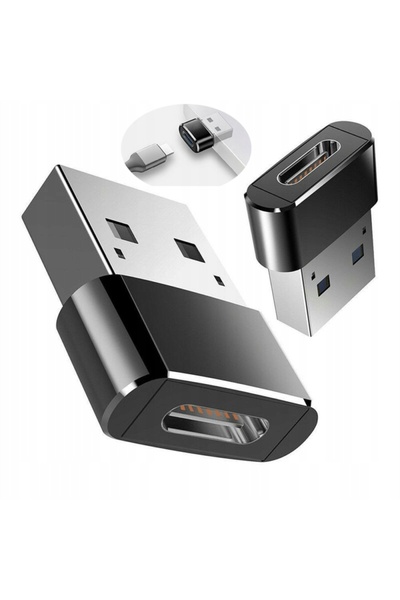 zola USB-A/USB-C adapter, black, 2.2x1.5x1.5 cm