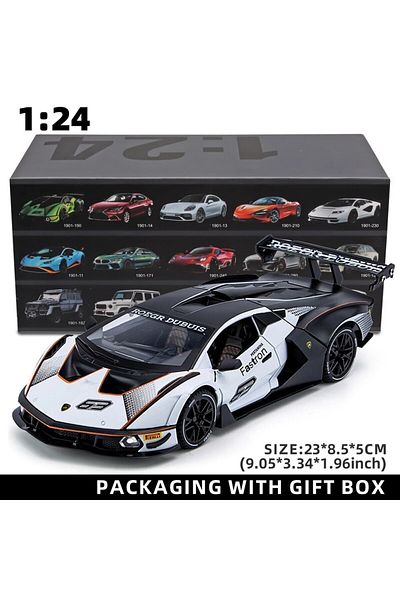 Choice White With Box 1:24 Scale Lamborghini Scv12 Diecast Car Model With Sound And Light Effects, Spring-l