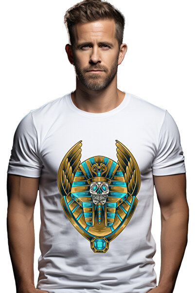 StoryGift Romania Tricou Barbati Cu Faraon, Cobra, Palarie, Egipt, Craniu, Fa...