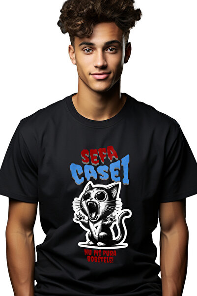 StoryGift Romania Tricou Barbati Pisica Nervoasa Sefa Casei Nu-mi Fura Bobite...