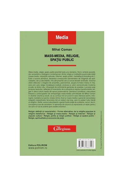 Polirom Mass media, religion, public space, Mihai Coman