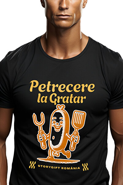 StoryGift Romania Tricou Barbati Petrecere La Grătar Carnacior Fericit Relaxa...