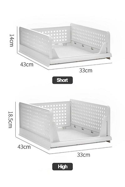 REOCLE Closet Organizer Stackable Folding Wardrobe Storage Box Kid Toy Food Rack for Wardrobe