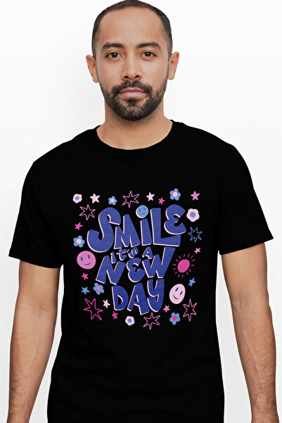 StoryGift Romania Tricou Barbati Cu Text Motivational In Engleza Smile It's A...