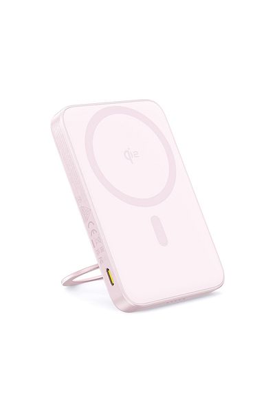 Baseus External Battery, Fast Charging, Magnetic, Type-C, Qi2, 20W, 5000mAh, Type-C Cable, PicoGo, Pink