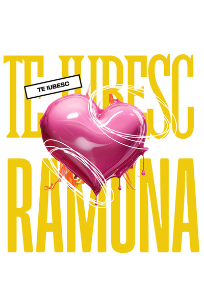 StoryGift Romania Sticker Autocolant 70CM Te Iubesc Ramona, Dragoste, Inima, ...