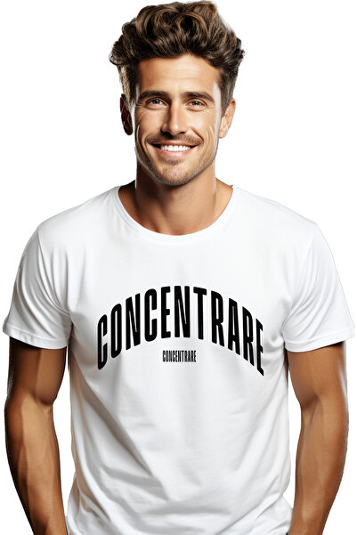 StoryGift Romania Tricou bărbătesc Cuvântul Concentrare, Motivațional, Auto-a...