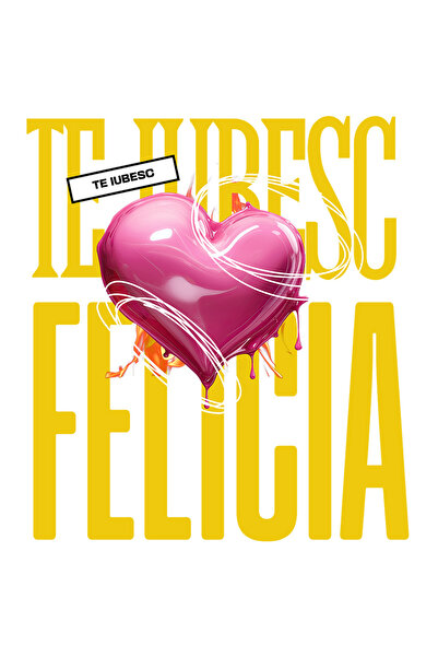 StoryGift Romania Sticker Autocolant 70CM Te Iubesc Felicia, Dragoste, Inima,...