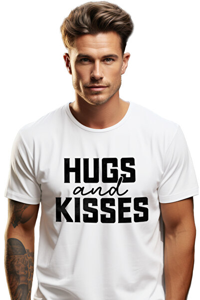StoryGift Romania Tricou Barbati cu textul in engleza "Hugs and kisses" - imb...