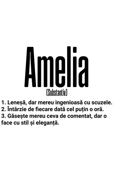 StoryGift Romania Sticker Adeziv 90CM Cu Numele Amelia, si Mesaj Amuzant, Len...