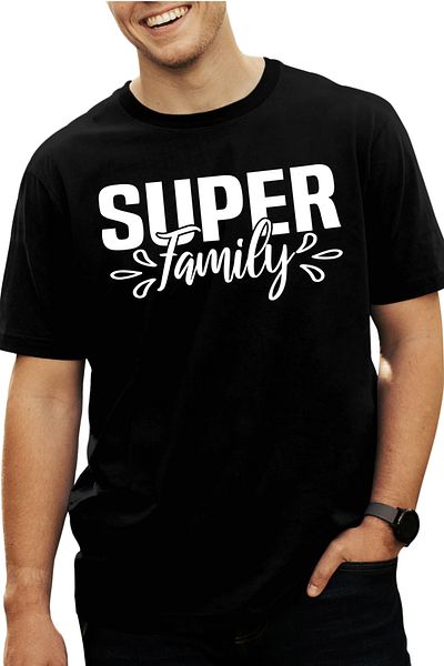 StoryGift Romania Men's T-shirt for a loving and good family with the message "Super family" printed on FaSTG