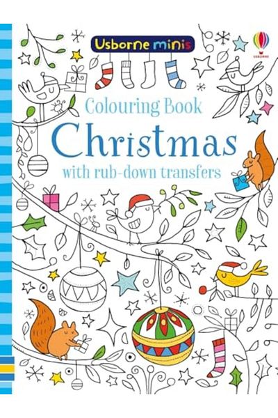 Usborne Publishing Ltd Colouring Book Christmas With Rubdown Transfers