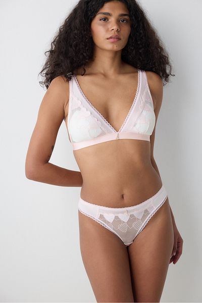 Penti Abnehmbarer, gepolsterter Triangel-BH in Rosa – Loves Paris-Kollektion