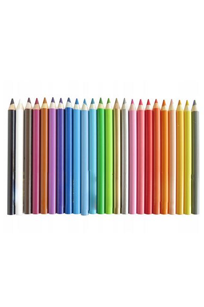 zola Set creioane colorate cu ascutitoare,24 bucati, triunghiulare, textuta groasa, multicolore, 15 cm