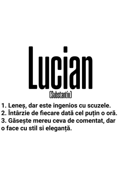 StoryGift Romania Sticker Eticheta 50CM Cu Numele Lucian, Amuzant, Lenes, Hai...