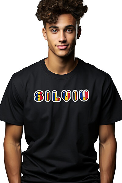 StoryGift Romania Tricou bărbătesc cu nume Silviu, România, susținător, steag...