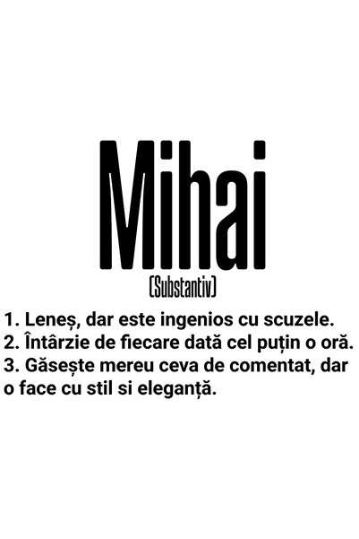 StoryGift Romania Sticker Adeziv 90CM Cu Numele Mihai, Amuzant, Lenes, Haios,...