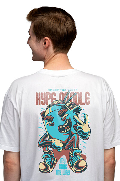 StoryGift Romania Tricou bărbătesc cu cutie de tăiței zâmbitoare, text în eng...