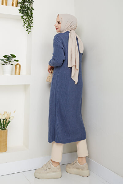 Pamuk Butik Women's Buttoned Pocket Knitwear Loose Cardigan