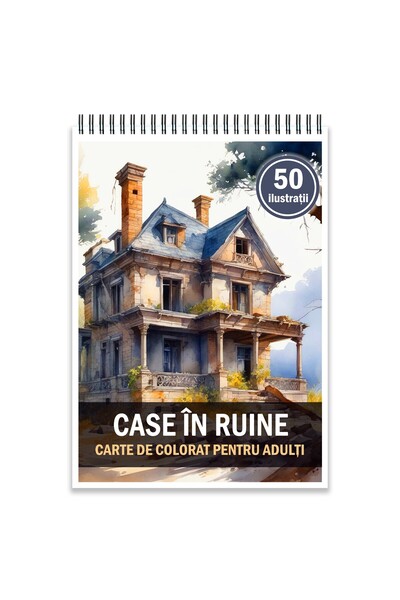 Legendary Gifts Книжка за оцветяване за възрастни, 50 илюстрации, Къщи в руин...