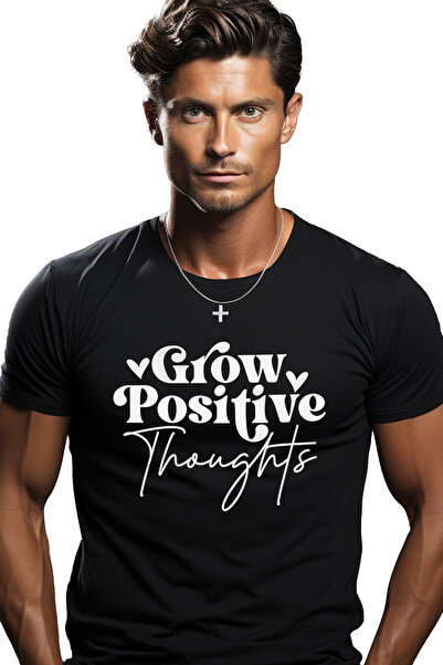 StoryGift Romania Tricou bărbătesc cu inimioare și textul „cultivă gânduri po...