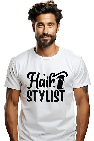 StoryGift Romania Men's T-Shirt For Barbers/Hairdressers Who Take Pride In Their Job With Front Print, Left