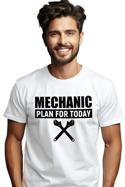 StoryGift Romania Tricou bărbătesc cu textul în engleză „mechanic Plan For To...