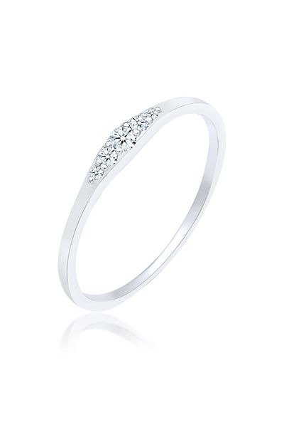 ELLI Dámský zásnubní prsten s diamantem 925 mincovní stříbro