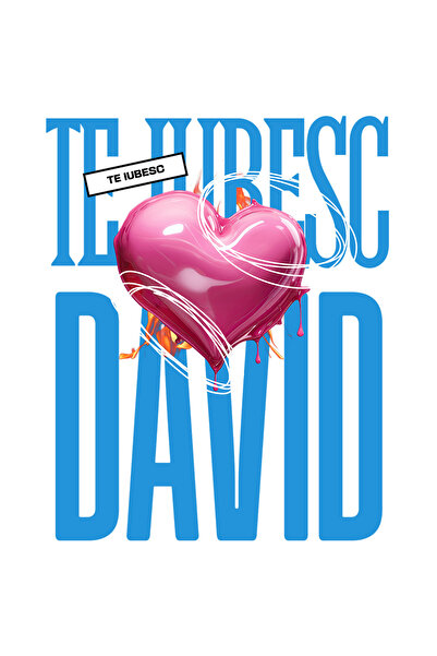 StoryGift Romania Sticker Autocolant 70CM Te Iubesc David, Dragoste, Inima, I...