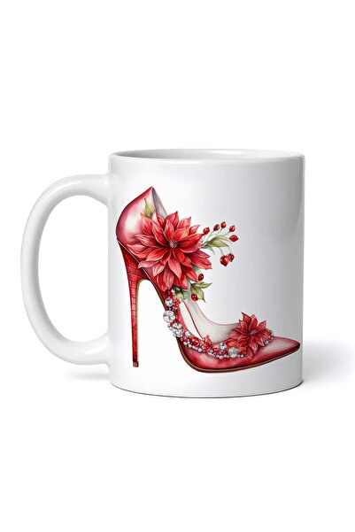 OEM Cană albă personalizată, pantofi cu toc Amelia de Crăciun, INOVATIX®. 330ml