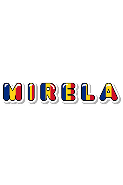 StoryGift Romania Sticker Adeziv 90CM Cu Numele Mirela, Romania, Suporter, St...