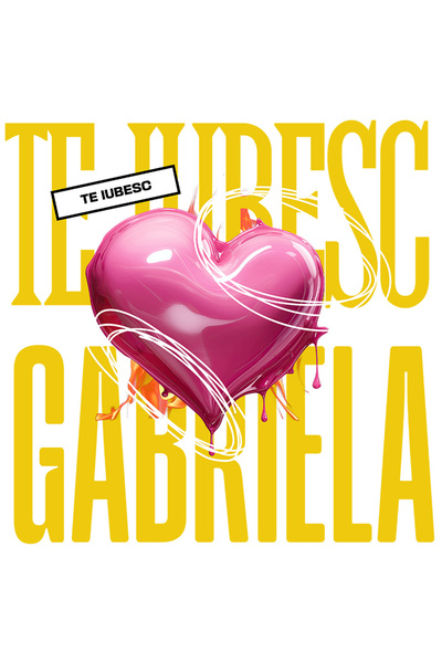 StoryGift Romania Sticker Adeziv 90CM Te Iubesc Gabriela, Dragoste, Inima, Iu...