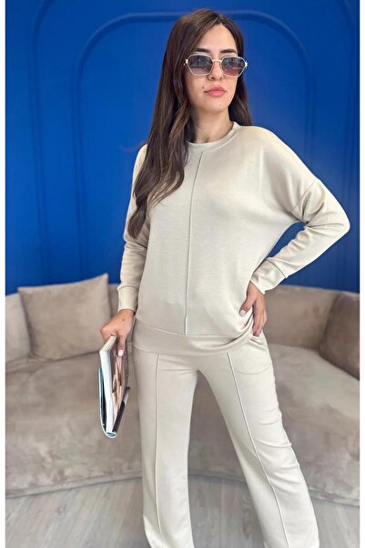 DoDe Flora Women's Vogsıgn Modal Striped Tracksuit Set - 376