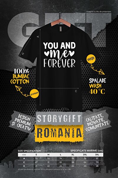 StoryGift Romania Men's T-shirt For Lovers With The Message "you And Me Forever" - You With Me For All Stg